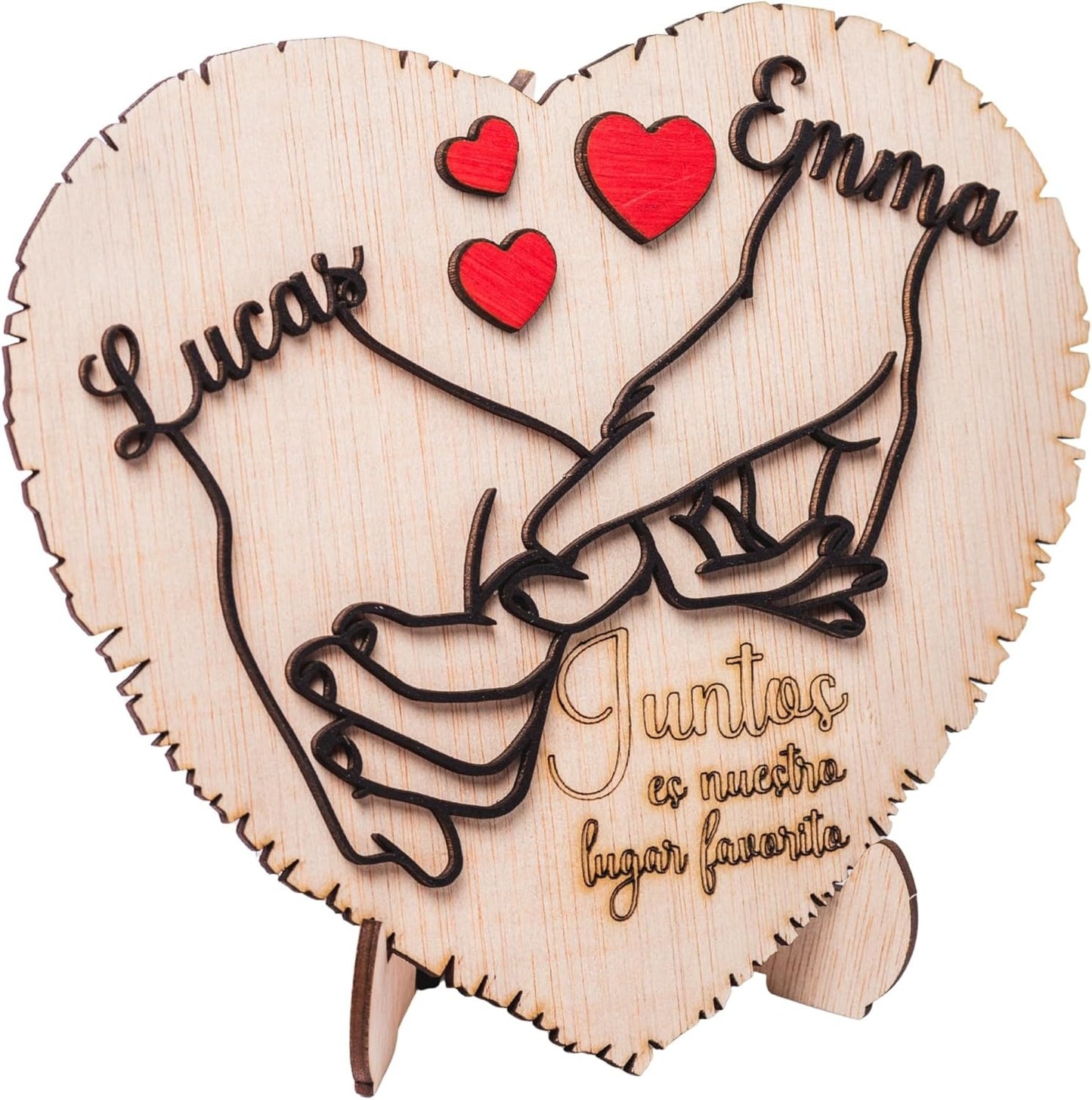 Regalo San Valentin mujer hombre Placa Corazón Personalizada con Nombres –Romántico para Parejas – Aniversario y Bodas – Olesea
