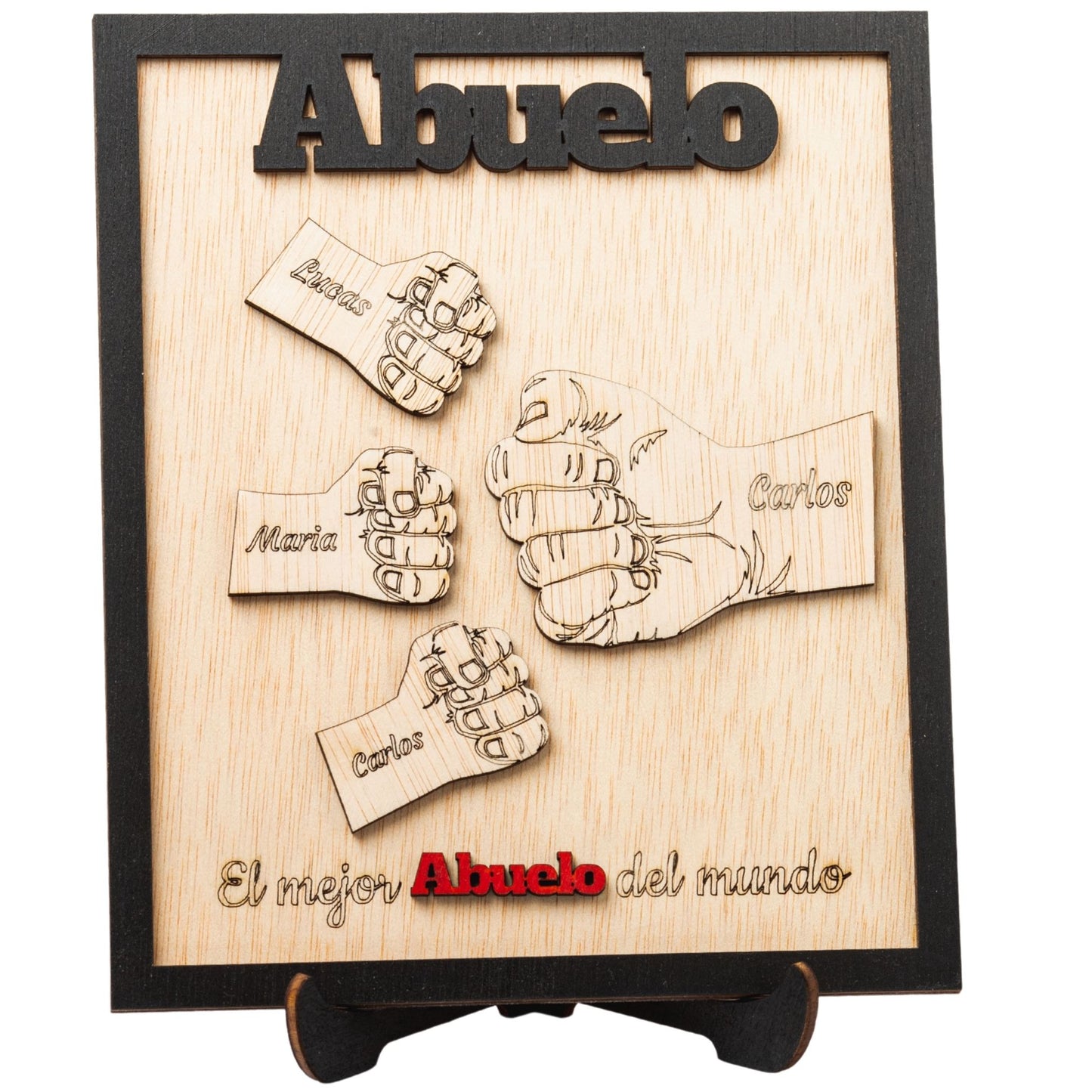 Regalo Día del Padre – Marco Papá Personalizado Abuelo con Nombres de los Niños Regalos Originales Para Hombre Cumpleaños Aniversario (Abuelo)