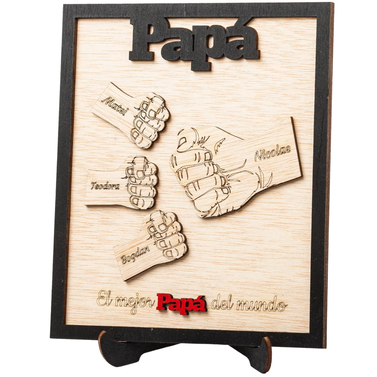 Regalo Día del Padre – Marco Papá Personalizado Abuelo con Nombres de los Niños Regalos Originales Para Hombre Cumpleaños Aniversario (Papa)