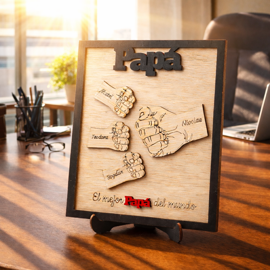 Regalo Día del Padre – Marco Papá Personalizado Abuelo con Nombres de los Niños Regalos Originales Para Hombre Cumpleaños Aniversario (Abuelo)