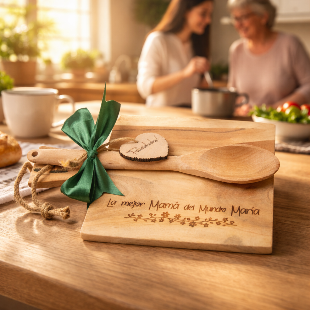 Regalo Día de la Madre, Regalos para Madres, Regalo Cumpleaños Madre Tabla de Cortar Personalizada con Nombre Grabado, Regalo Mamá Día de la Madre Original, Tabla de Madera Cocina, Olesea (Abuela)