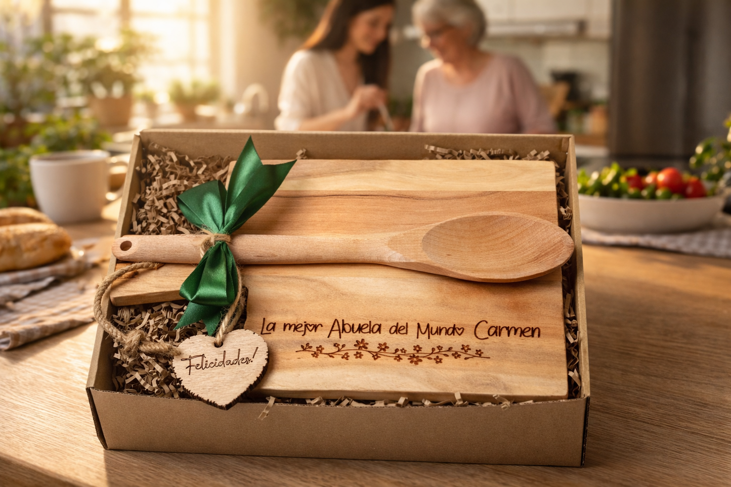 Regalo Día de la Madre, Regalos para Madres, Regalo Cumpleaños Madre Tabla de Cortar Personalizada con Nombre Grabado, Regalo Mamá Día de la Madre Original, Tabla de Madera Cocina, Olesea (Abuela)